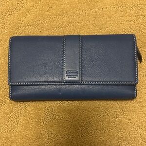 Coach Navy Leather Clutch